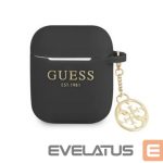 Korpus kõrvaklappidele Guess Apple 4G Charms Silicone Case for Airpods 1/2 Black