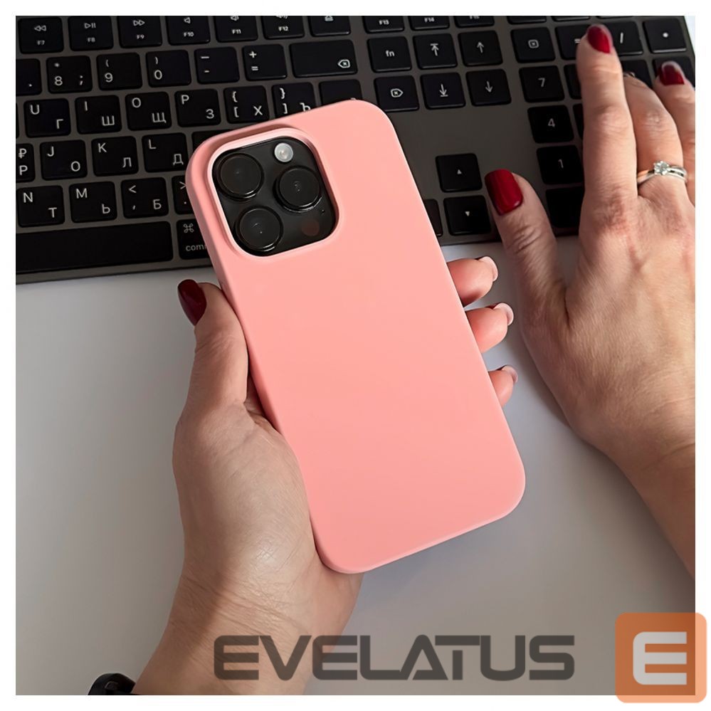 Tagakaaned Evelatus Apple iPhone 14 Pro Max 6.7 Premium Soft Touch Silicone Case Light Pink