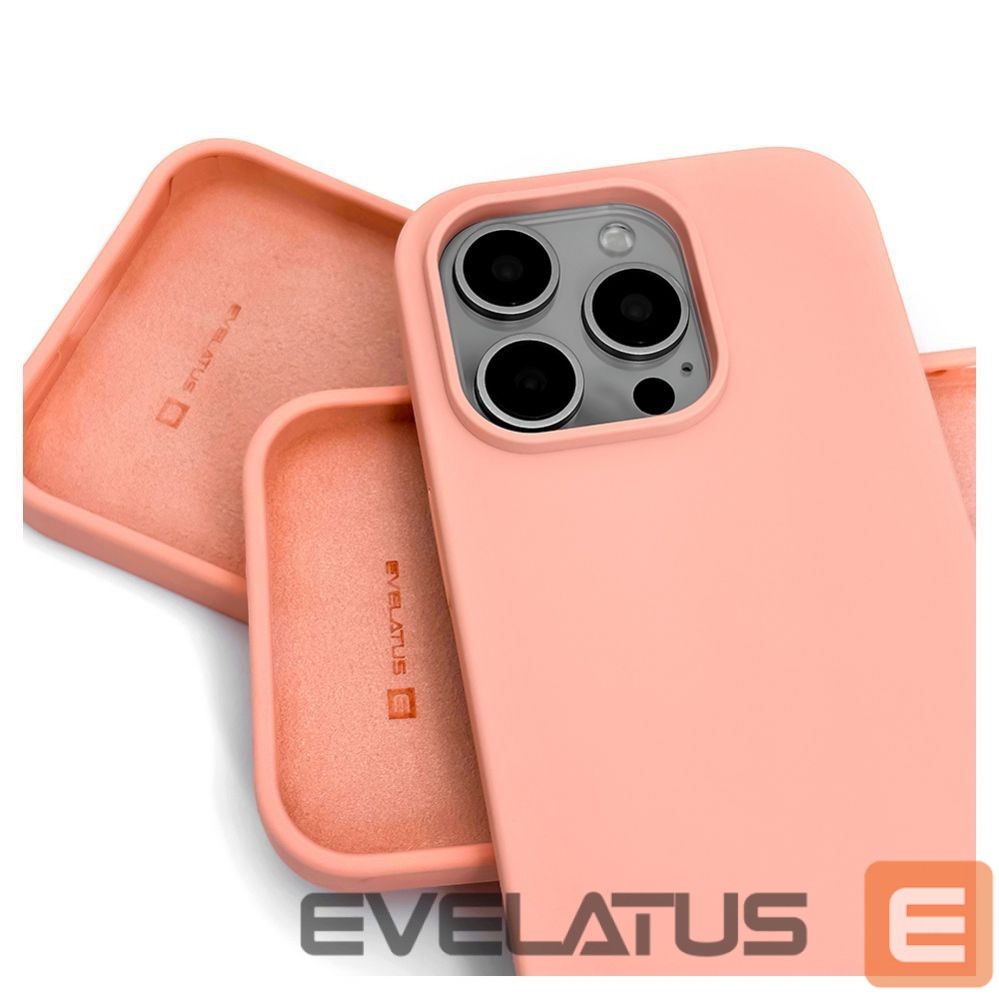 Tagakaaned Evelatus Apple iPhone 14 Pro Max 6.7 Premium Soft Touch Silicone Case Light Pink