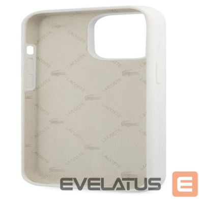 Tagakaaned Lacoste Apple iPhone 13 Pro Liquid Silicone Allover Pattern Case White