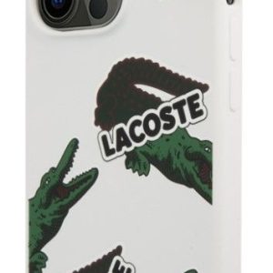 Tagakaaned Lacoste Apple iPhone 13 Pro Liquid Silicone Allover Pattern Case White