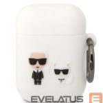 Korpus kõrvaklappidele Karl Lagerfeld - Airpods 1/2 Choupette Silicone Case White