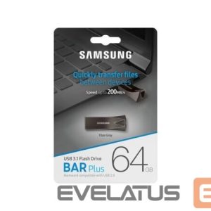 Mälupulk Samsung  Samsung BAR Plus MUF-64BE4/APC 64 GB, USB 3.1, Grey 