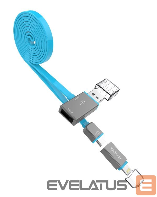 Kaabel Hoco UPL03 Share line apple + micro usb blue