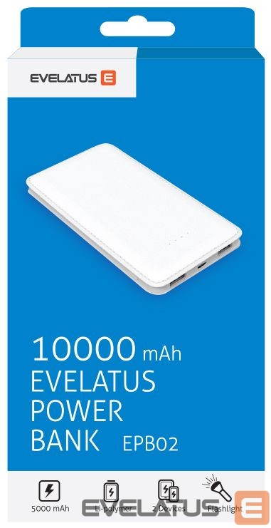 Väline aku Evelatus Universal Power Bank EPB02 10000mAh White