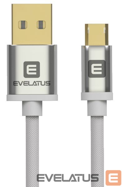 Kaabel Evelatus Universal Data cable Micro USB EDC02 dual side gold plated connectors White
