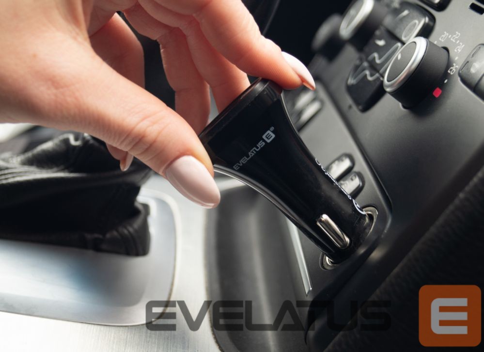 Autolaadijad Evelatus - Evelatus Quick Car Charger QCC02 Black