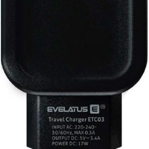 Adaptrid Evelatus Universal Evelatus Travel Charger Two USB 3.4A ETC03 Black