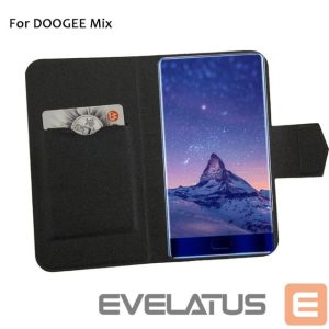 Kaaned - kaaned Doogee  MIX Flip cover + tempered glass Black