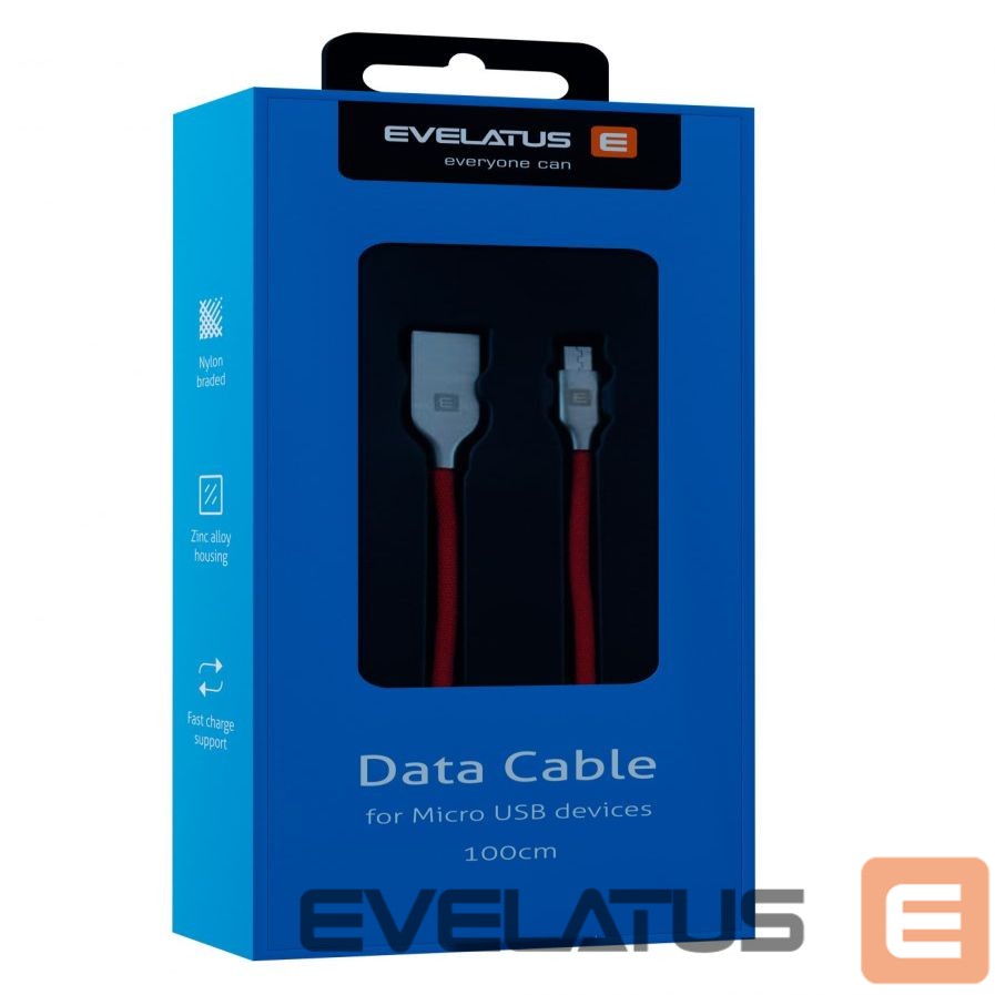 Kaabel Evelatus - MicroUSB cable EDC04 Red