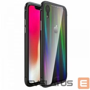 Tagakaaned Luphie Apple iPhone XR Aurora Condom Aluminium Frame + TPU Case Black Clear