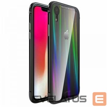 Tagakaaned Luphie Apple iPhone XR Aurora Condom Aluminium Frame + TPU Case Black Clear