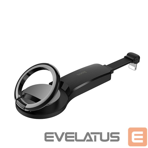 Üleminek Hoco Lightning to 2 x Lightning + ring holder Black