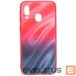 Tagakaaned Evelatus Samsung Galaxy A40 Water Ripple Gradient Color Anti-Explosion Tempered Glass Case Gradient Red-Black