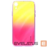 Tagakaaned Evelatus Apple iPhone XR Water Ripple Gradient Color Anti-Explosion Tempered Glass Case Gradient Yellow-Pink