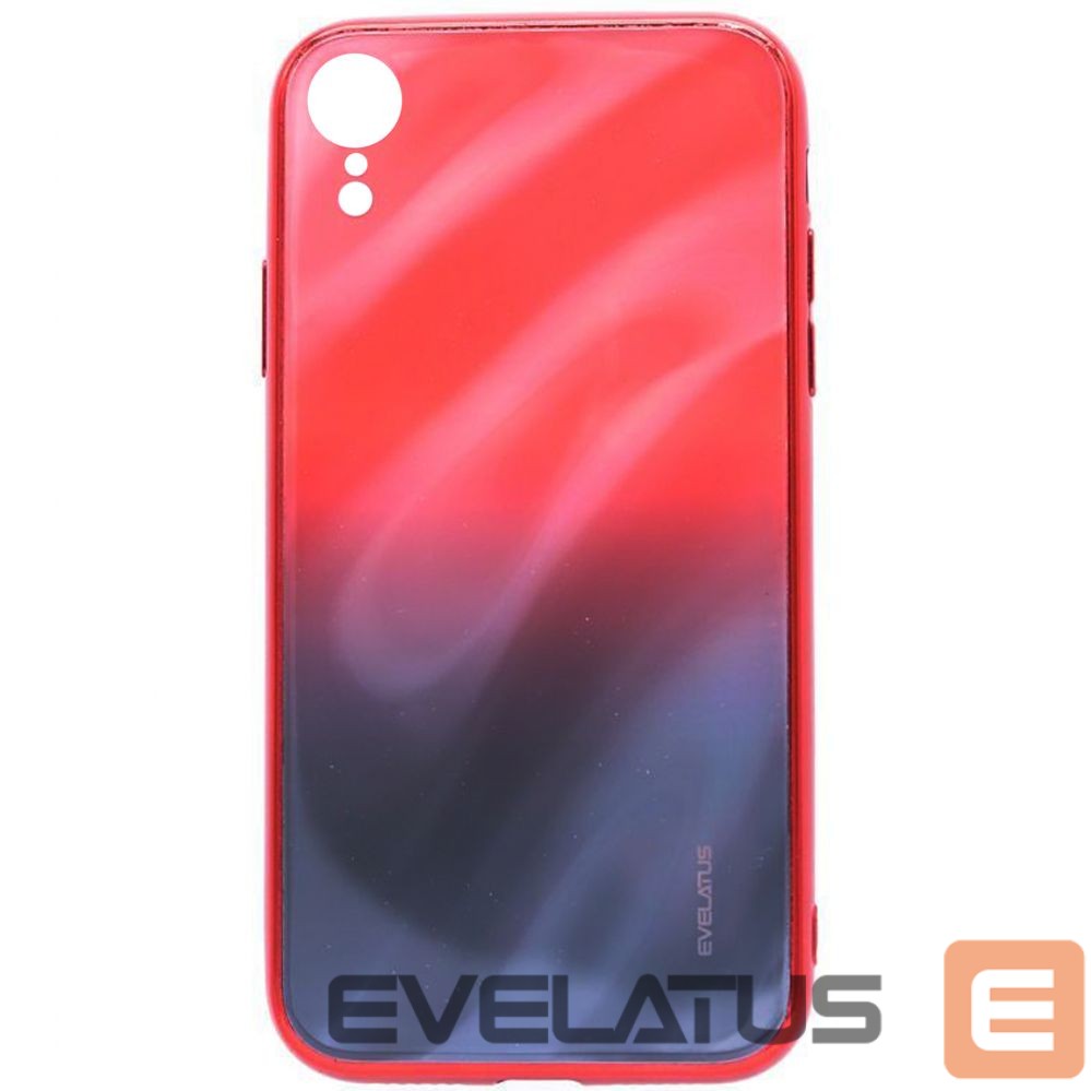 Tagakaaned Evelatus Apple iPhone XR Water Ripple Gradient Color Anti-Explosion Tempered Glass Case Gradient Red-Black