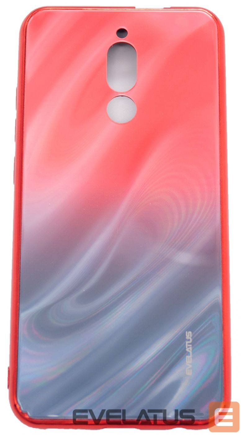 Tagakaaned Evelatus Xiaomi Redmi 8 Water Ripple Gradient Color Anti-Explosion Tempered Glass Case Gradient Red-Black