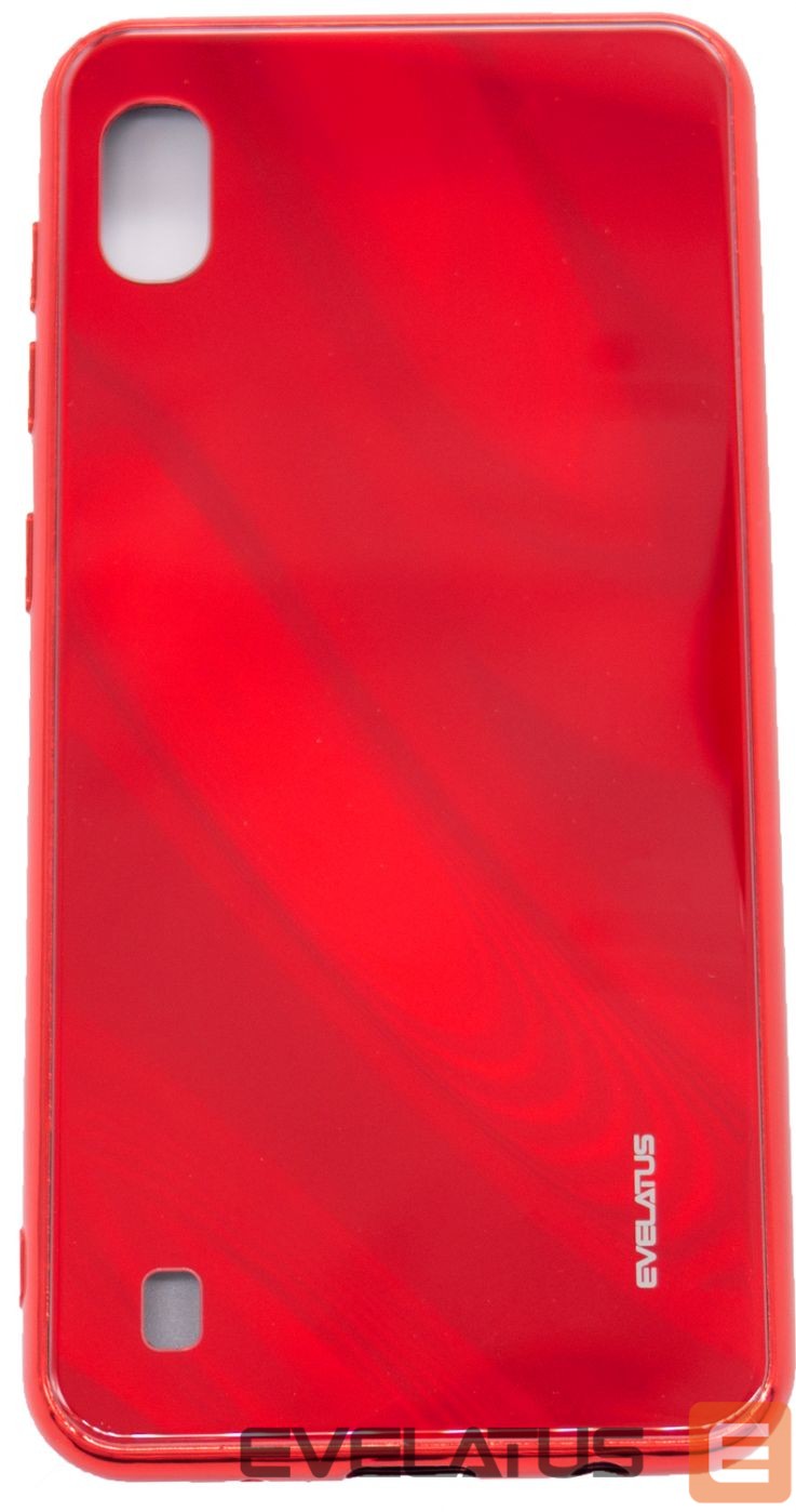 Tagakaaned Evelatus Samsung Galaxy A10 Water Ripple Full Color Electroplating Tempered Glass Case Red