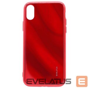 Tagakaaned Evelatus Apple iPhone X/XS Water Ripple Full Color Electroplating Tempered Glass Case Red