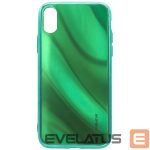 Tagakaaned Evelatus Apple iPhone X/XS Water Ripple Full Color Electroplating Tempered Glass Case Green