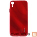 Tagakaaned Evelatus Apple iPhone XR Water Ripple Full Color Electroplating Tempered Glass Case Red