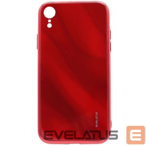 Tagakaaned Evelatus Apple iPhone XR Water Ripple Full Color Electroplating Tempered Glass Case Red