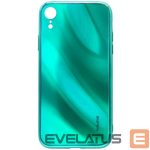 Tagakaaned Evelatus Apple iPhone XR Water Ripple Full Color Electroplating Tempered Glass Case Green
