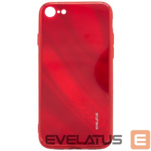 Tagakaaned Evelatus Apple iPhone 7/8/SE2020/SE2022 Water Ripple Full Color Electroplating Tempered Glass Case Red