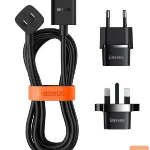Adaptrid Baseus Universal PowerCombo cable / extension cord with mini power strip 1m black (EU and UK power adapter Black