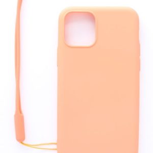 Tagakaaned Evelatus Apple iPhone 11 Pro Soft Touch Silicone Case with Strap Pink