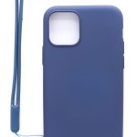 Tagakaaned Evelatus Apple iPhone 11 Pro Soft Touch Silicone Case with Strap Dark Blue