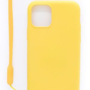Tagakaaned Evelatus Apple iPhone 11 Pro Soft Touch Silicone Case with Strap Yellow