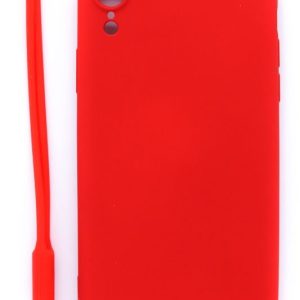 Tagakaaned Evelatus Apple iPhone XR Soft Touch Silicone Case with Strap Red