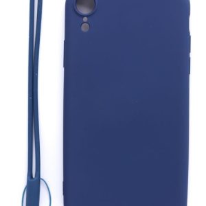 Tagakaaned Evelatus Apple iPhone XR Soft Touch Silicone Case with Strap Dark Blue