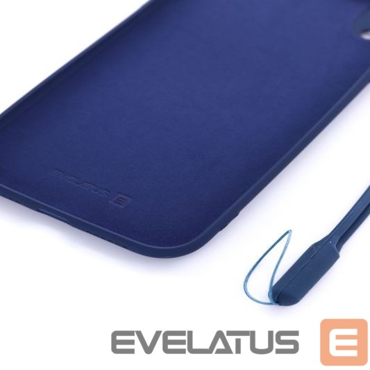 Tagakaaned Evelatus Apple iPhone XR Soft Touch Silicone Case with Strap Dark Blue