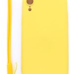 Tagakaaned Evelatus Apple iPhone XR Soft Touch Silicone Case with Strap Yellow
