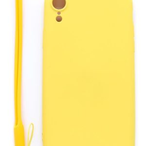Tagakaaned Evelatus Apple iPhone XR Soft Touch Silicone Case with Strap Yellow