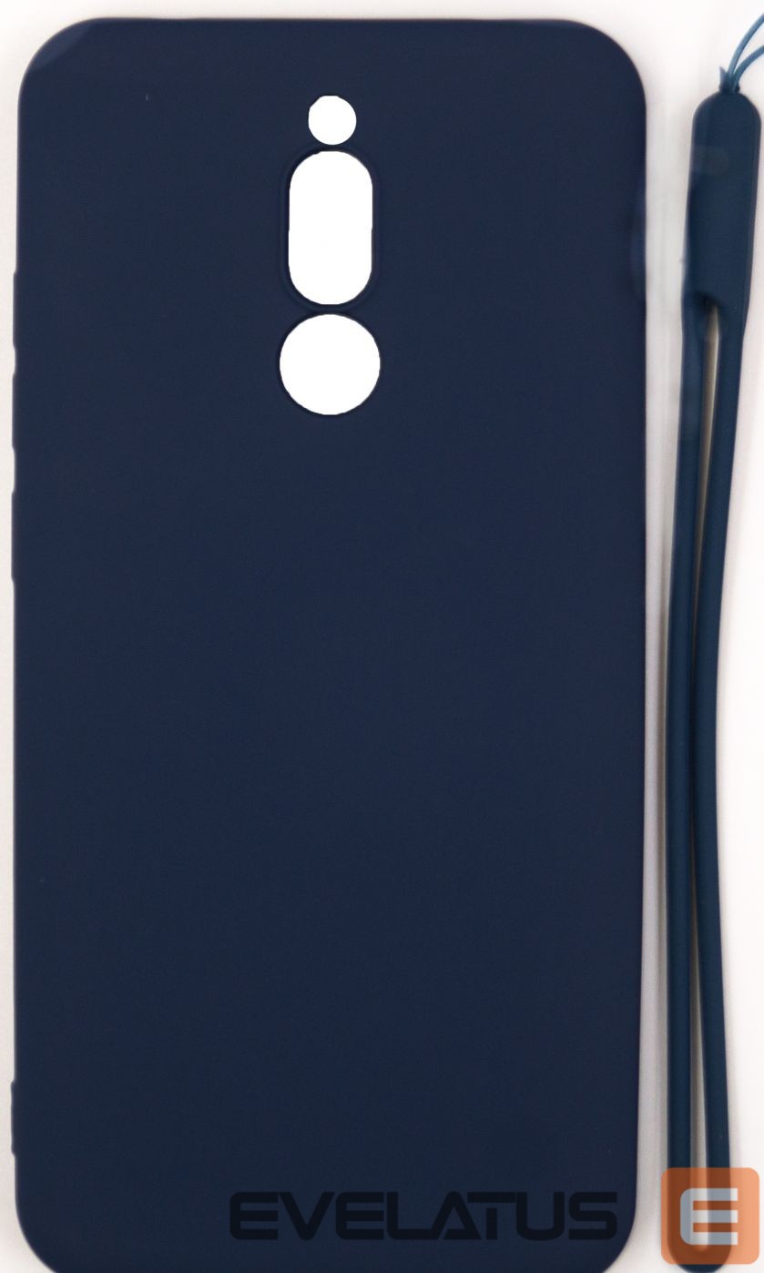 Tagakaaned Evelatus Xiaomi Redmi 8 Soft Touch Silicone Case with Strap Dark Blue