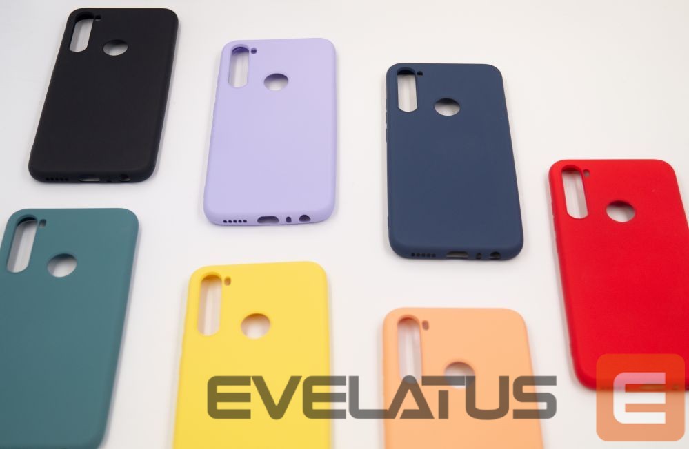 Tagakaaned Evelatus Xiaomi Xiaomi Redmi Note 8 / Redmi Note 8 2021 Soft Touch Silicone Case with Strap Red