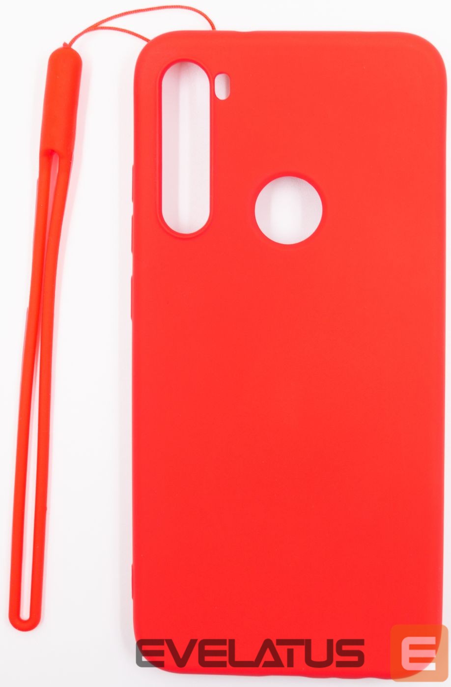 Tagakaaned Evelatus Xiaomi Xiaomi Redmi Note 8 / Redmi Note 8 2021 Soft Touch Silicone Case with Strap Red
