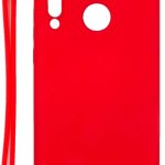 Tagakaaned Evelatus Huawei P30 Lite Soft Touch Silicone Case with Strap Red