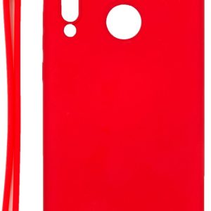 Tagakaaned Evelatus Huawei P30 Lite Soft Touch Silicone Case with Strap Red