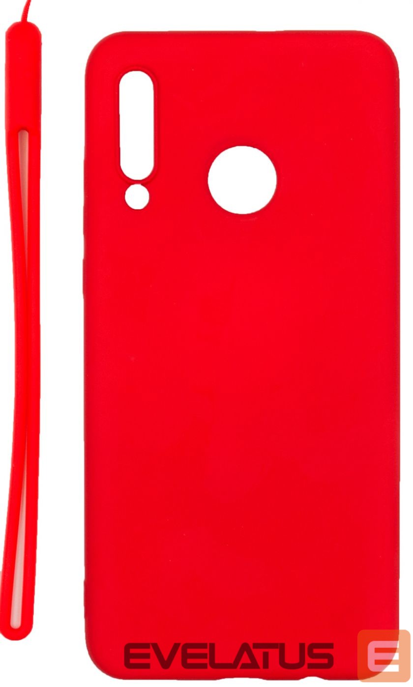 Tagakaaned Evelatus Huawei P30 Lite Soft Touch Silicone Case with Strap Red