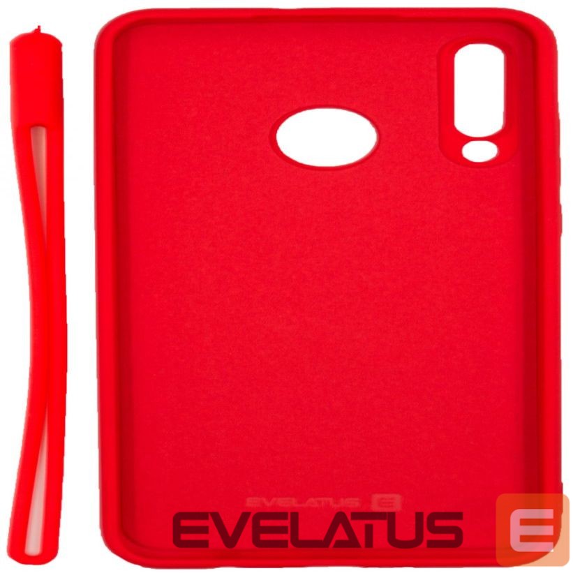 Tagakaaned Evelatus Huawei P30 Lite Soft Touch Silicone Case with Strap Red