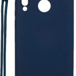 Tagakaaned Evelatus Huawei P30 Lite Soft Touch Silicone Case with Strap Dark Blue