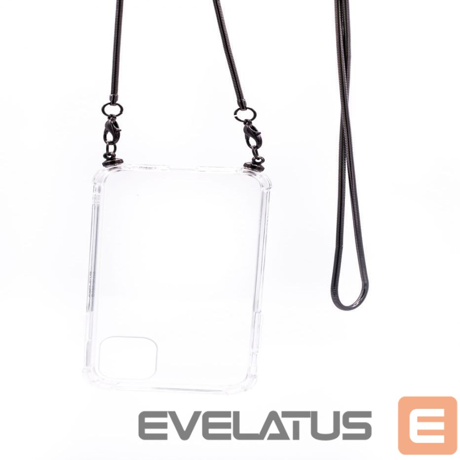 Tagakaaned Evelatus Samsung Galaxy A70 Silicone Transparent with Necklace TPU Strap Space Gray