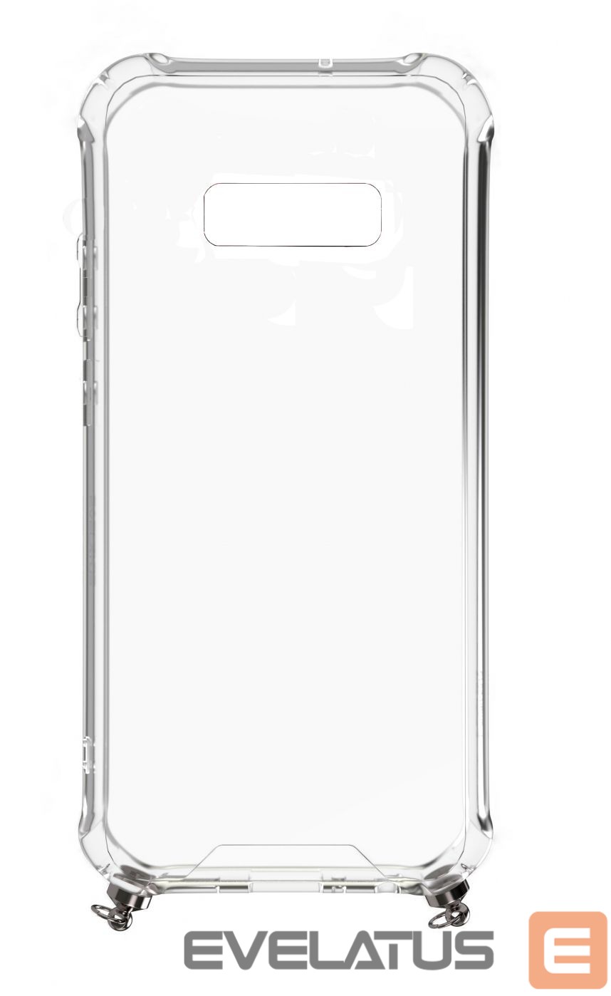 Tagakaaned Evelatus Samsung Galaxy S10e Silicone Transparent with Necklace TPU Strap Silver