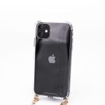 Tagakaaned Evelatus Apple iPhone 11 Silicone Transparent with Necklace TPU Strap Gold