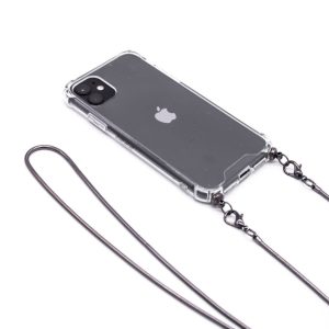 Tagakaaned Evelatus Apple iPhone 11 Pro Silicone Transparent with Necklace TPU Strap Space Gray