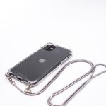 Tagakaaned Evelatus Apple iPhone 11 Pro Silicone Transparent with Necklace TPU Strap Silver
